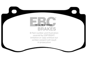 EBC 05-10 Chrysler 300C 6.1 SRT8 Ultimax2 Front Brake Pads