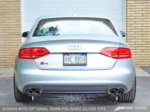 AWE Tuning Audi B8.5 S4 3.0T Track Edition Exhaust - Chrome Silver Tips (102mm)