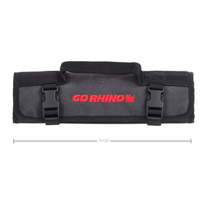 Go Rhino XVenture Gear Tool Wrench Roll - Small (3.5x3.5in. Closed) 12oz Waxed Canvas - Black