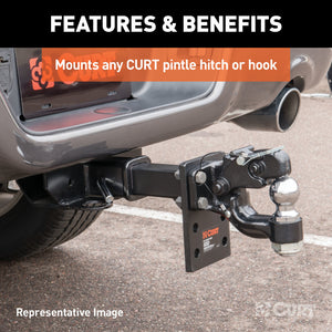 Curt Adjustable Pintle Mount (2in Shank 10000lbs 13in High 10in Long)