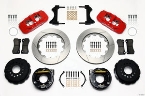 Wilwood AERO4 Rear P-Brake Kit 14.00in Red 2005-2014 Mustang