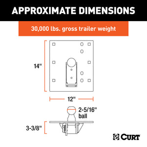 Curt 90-93 Ford F-250 Over-Bed Folding Ball Gooseneck Hitch