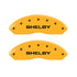 MGP 4 Caliper Covers Engraved Front Shelby Engraved Rear Tiffany Snake Yellow finish black ch