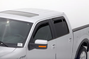 AVS 09-14 Ford F-150 Supercrew Ventvisor In-Channel Front & Rear Window Deflectors 4pc - Smoke