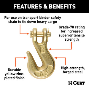 Curt 3/8in Clevis Grab Hook (6600lbs)