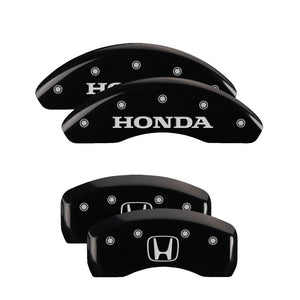 MGP 4 Caliper Covers Engraved Front Honda Rear H Logo Black Finish Silver Char 2017 Honda CR-V