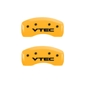 MGP 4 Caliper Covers Engraved Front & Rear Vtech Yellow finish black ch