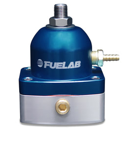 Fuelab 525 TBI Adjustable FPR In-Line Large Seat 10-25 PSI (1) -6AN In (1) -6AN Return - Blue