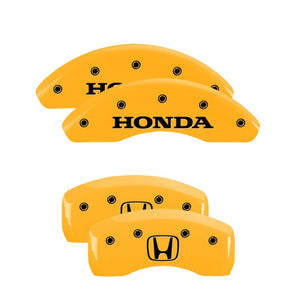 MGP 4 Caliper Covers Engraved Front Honda Rear H Logo Yellow Finish Black Char 2002 Honda Civic