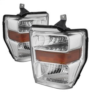 Xtune Ford F250/350/450 Super Duty 08-10 OEM Headlights Chrome HD-JH-FS08-AM-C