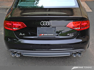 AWE Tuning Audi B8 A4 Touring Edition Exhaust - Quad Tip Polished Silver Tips - Does Not Fit Cabrio