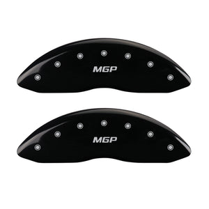 MGP Front set 2 Caliper Covers Engraved Front MGP Black finish silver ch