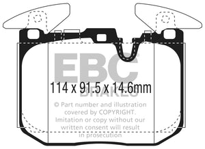 EBC 2014+ BMW I8 1.5L Turbo/Electric Yellowstuff Front Brake Pads