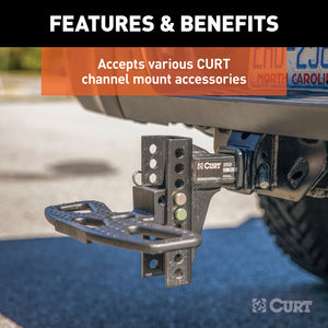 Curt Adjustable Channel Mount w/Dual Ball (2in Shank 14000lbs 6in Drop)