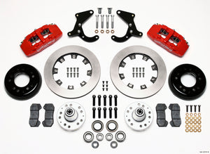 Wilwood Dynapro 6 Front Hub Kit 12.19in Red 55-57 Chevy