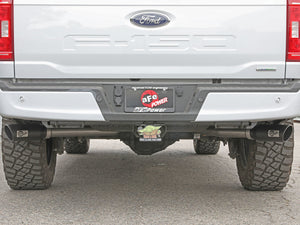 aFe Gemini XV 3in 304 SS Cat-Back Exhaust 2021 Ford F-150 V6 2.7L/3.5L (tt)/V8 5.0L w/ CO Black Tips