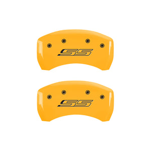 MGP 4 Caliper Covers Engraved Front & Rear Gen 5/SS Yellow finish black ch