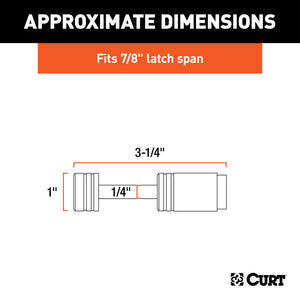 Curt Coupler Lock (1/4in Pin 7/8in Latch Span Barbell Chrome)