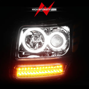 ANZO 2007-2012 Dodge Nitro Projector Headlights w/ Halo Chrome (CCFL) G2