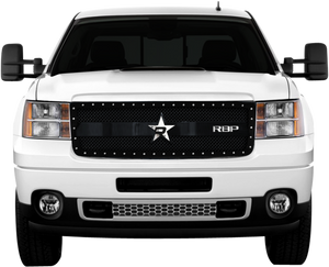 RBP RX-3 Series Studded Frame 1pc. Grille 11-14 GMC Sierra 2500HD / 3500 (Except Denali) - Black