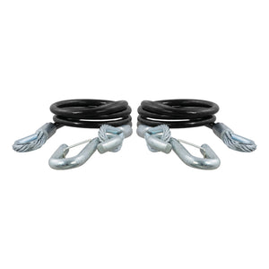 Curt 44-1/2in Safety Cables w/2 Snap Hooks (5000lbs Vinyl-Coated 2-Pack)