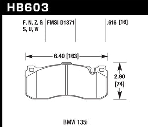 Hawk BMW 135i HPS Street Front Brake Pads