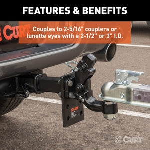 Curt Ball & Pintle Combination (2-5/16in Ball 16000lbs Ball Capacity)