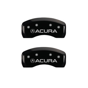 MGP 4 Caliper Covers Engraved Front & Rear Acura Black finish silver ch