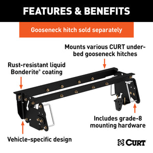 Curt 03-10 Dodge Ram 3500 Under-Bed Gooseneck Installation Brackets