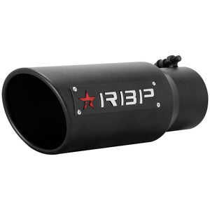 RBP RX-1 High Heat Textured Dual Badged Exhaust Tip Inlet 3.5in / Outlet 4.5in / Length 12in - Black