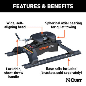 Curt Q24 5th Wheel Hitch w/Rails