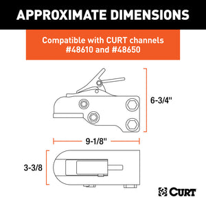 Curt 2-5/16in Channel-Mount Coupler w/Easy-Lock (15000lbs Black)