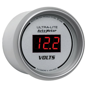 Autometer Ultra-Lite 2-1/16in 8-18 Volts Digital Voltmeter