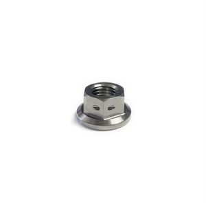 Ticon Industries Titanium Nut Flanged M10x1.25TP 14mm 6pt Head Drilled