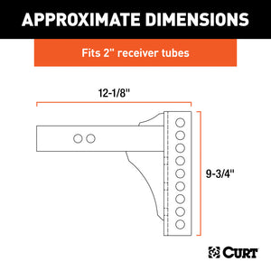 Curt Replacement 2in Adjustable Channel Mount Shank (14000lbs)