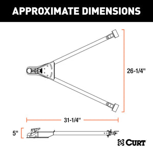 Curt Adjustable Tow Bar w/2in Coupler (Adjusts 26in to 41in Wide)