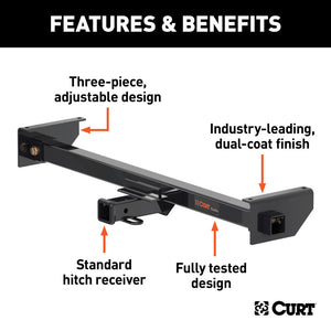 Curt Adjustable RV Trailer Hitch 2in Receiver (Up to 51in Frames 2in Drop) BOXED