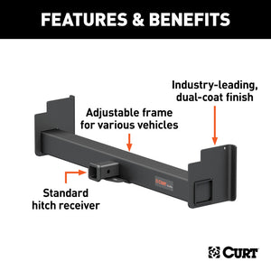 Curt Universal Weld-On Trailer Hitch 2in Receiver (18in to 43in Frames 3-1/8in Drop) BOXED