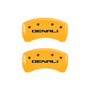 MGP 4 Caliper Covers Engraved Front & Rear Denali Yellow Finish Black Char 2017 GMC Acadia