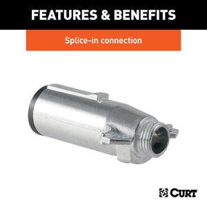 Curt 7-Way Round Connector Plug (Trailer Side)