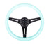 NRG Classic Wood Grain Steering Wheel (350mm) Minty Fresh Color Grip w/Black 3-Spoke Center