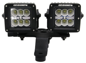 Go Rhino 18-20 Jeep Wrangler JL/JLU/Gladiator JT Light Mount - Two 3in Cubes