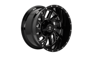 RBP 65R Glock 22x12 6x139.7 BP / 4.75 BS / -44mm Offset 78mm CB Gloss Black w/Machined Grooves Wheel