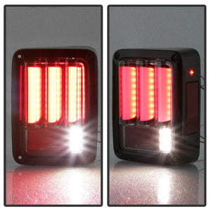 Spyder 07-16 Jeep Wrangler Version 2 Light Bar LED Tail Lights - Black (ALT-YD-JWA07V2-LBLED-BK)