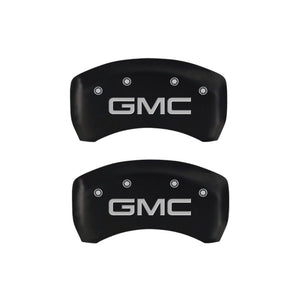 MGP 4 Caliper Covers Engraved Front & Rear GMC Red finish silver ch