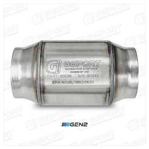 GESI G-Sport 400 CPSI GEN 2 EPA Compliant 3.0in Inlet/Outlet Catalytic Converter-4in x 4in-350-500HP