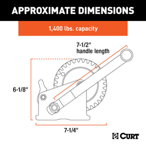 Curt Hand Winch (1400lbs 7-1/2in Handle)