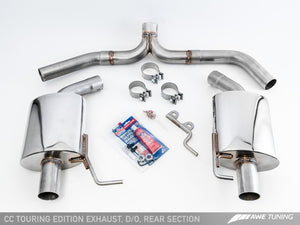 AWE Tuning VW CC Touring Edition Exhaust Dual Outlet - Chrome Silver Tips