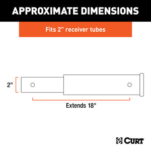 Curt 18in Receiver Tube Extender (2in Shank 3500lbs)