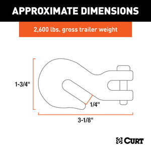 Curt 1/4in Clevis Grab Hook (2600lbs)